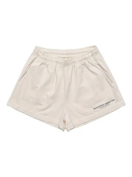 Women's Logo Print Shorts Cream - SPORTY & RICH - BALAAN 2