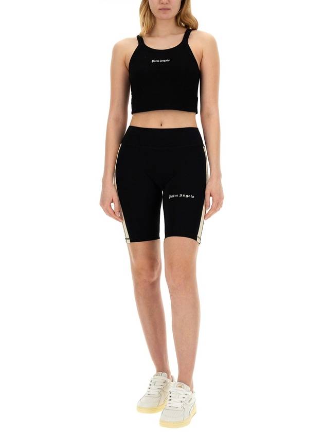 White Black Track cycling bermuda shorts PWVH003S24FAB00210031003 - PALM ANGELS - BALAAN 3