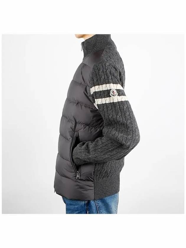 9B00013 M1115 921 Logo Patch Padded Wool Zip up Cardigan - MONCLER - BALAAN 3