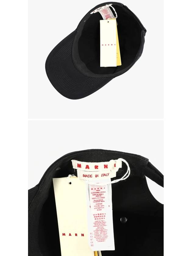 Embroidered Logo Ball Cap Black - MARNI - BALAAN 4