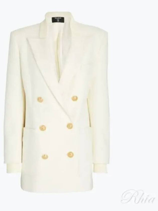 Gold button wool blend double jacket YF0UA055WB06 - BALMAIN - BALAAN 1