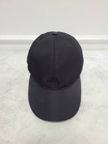 Black triangle logo nylon base ball cap M - PRADA - BALAAN 1