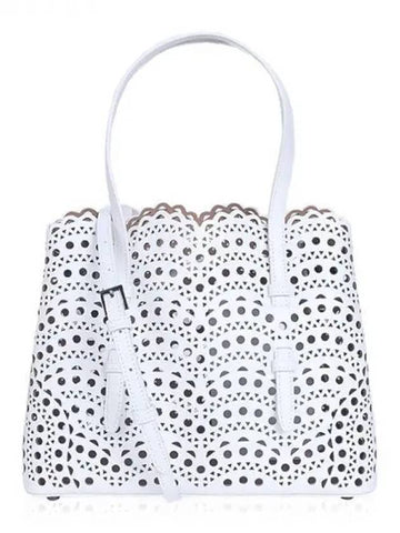 Women s Punching Bag Mina25 Wave Tote Small White 271952 1119235 - ALAIA - BALAAN 1