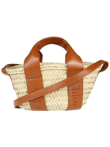 Sense Small Raffia Tote Bag Beige Caramel - CHLOE - BALAAN 1