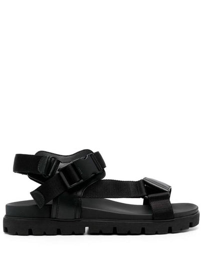 Sporty Leather Re-Nylon Tape Sandals Black - PRADA - BALAAN 2