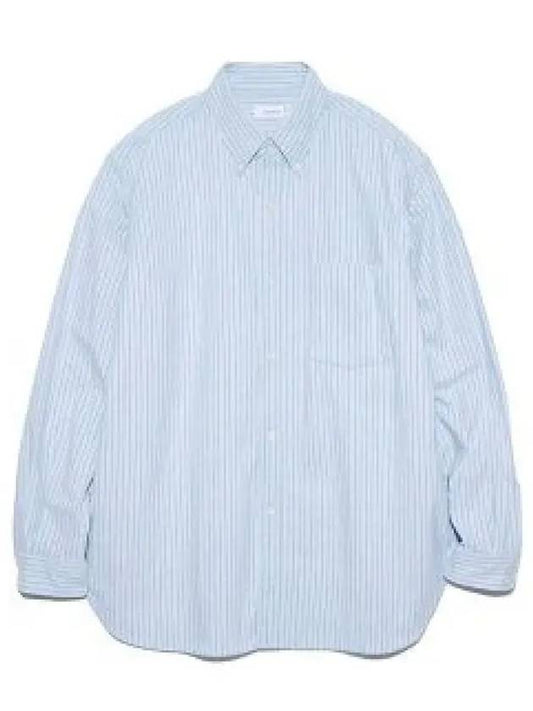 Button Down Stripe Wind Shirt Sax SUGF352 SX 1200448 - NANAMICA - BALAAN 1