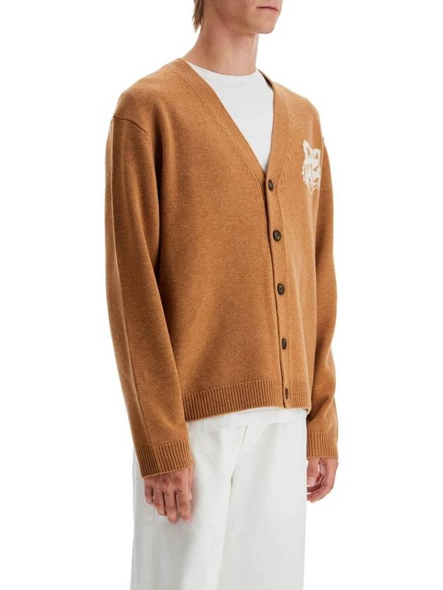 Fox Head Intarsia Comfort Cardigan Brown - MAISON KITSUNE - BALAAN 5