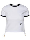 Cut-Out Ribbed Organic Cotton Short Sleeve T-Shirt White - PATOU - BALAAN 1