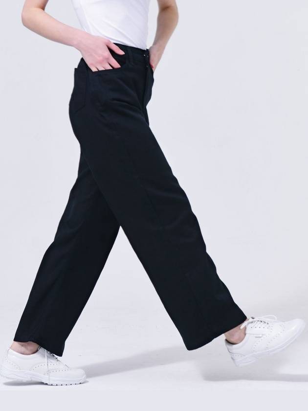 Cotton Soft Non-span Waist Banding Straight Fit Banding Black Pants DO3232PT80-1 - DOYOUKNOWMC GOLF WEAR - BALAAN 1