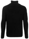 Lens Applique Ribbed Knit Turtleneck Black - CP COMPANY - BALAAN 3