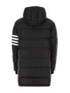 Men's 4 Bar Button Down Hooded Padding Black - THOM BROWNE - BALAAN 4