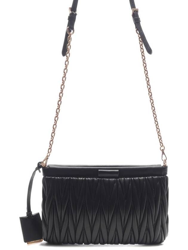 Matelasse Leather Chain Clutch Bag Black - MIU MIU - BALAAN 5