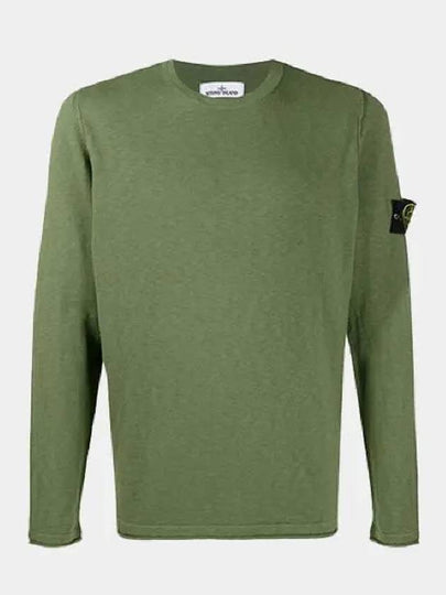 Men's Wappen Patch Round Neck Knit Top Green - STONE ISLAND - BALAAN 2