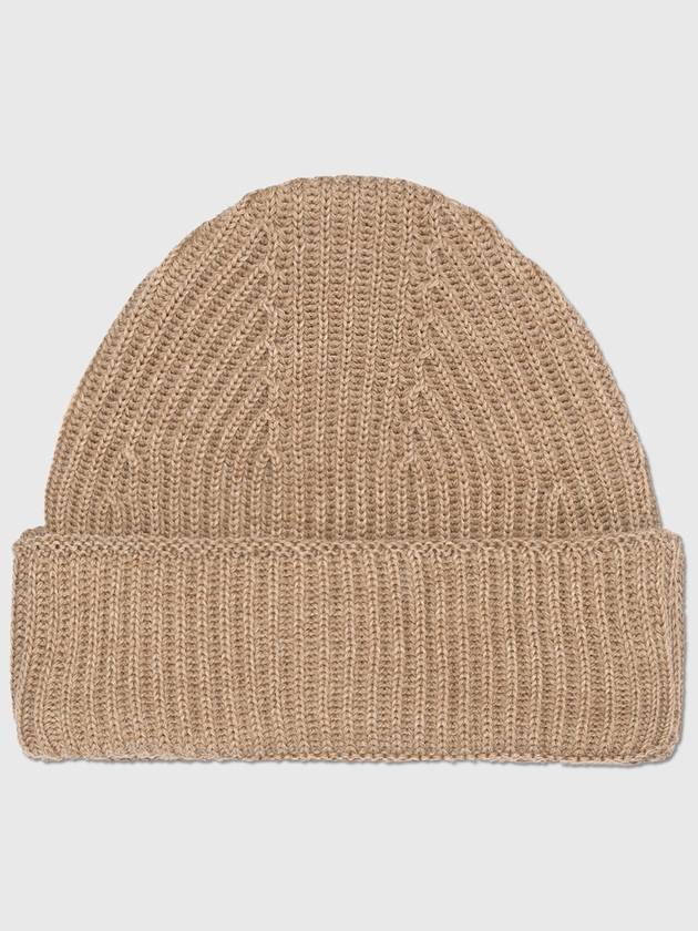 Fox Head Patch Ribbed Beanie Beige - MAISON KITSUNE - BALAAN 3