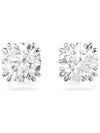 Stilla Round Stud Earrings White - SWAROVSKI - BALAAN 4