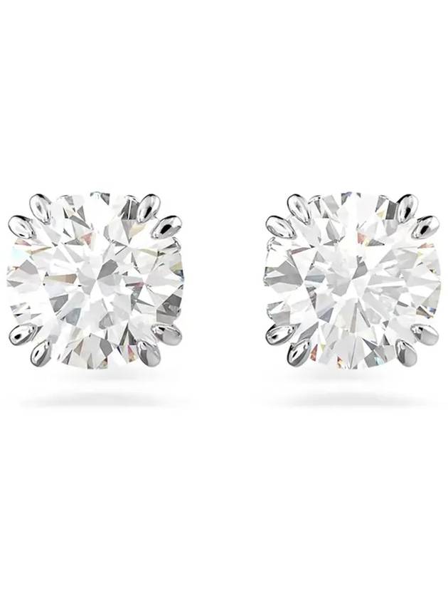 Stilla Round Stud Earrings White - SWAROVSKI - BALAAN 4