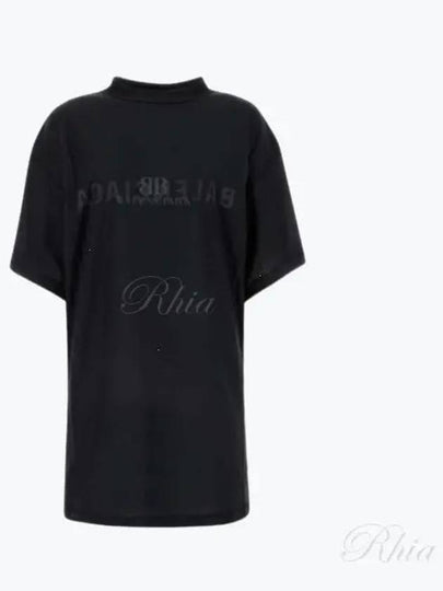 Logo Print Short Sleeve T-Shirt Black - BALENCIAGA - BALAAN 2