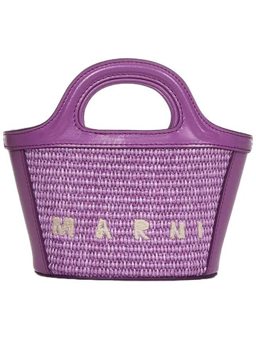 Rattan Micro Tropicalia Cross Bag Purple - MARNI - BALAAN 1