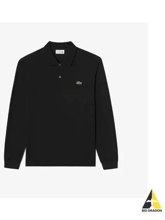 Men s French Regular Fit Long Sleeve Basic Polo Black - LACOSTE - BALAAN 1