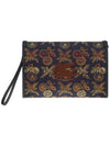 embroided logo jacquard clutch bag navy - ETRO - BALAAN.