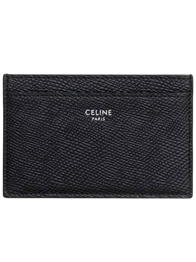 Logo Grain Card Wallet Black - CELINE - BALAAN 2