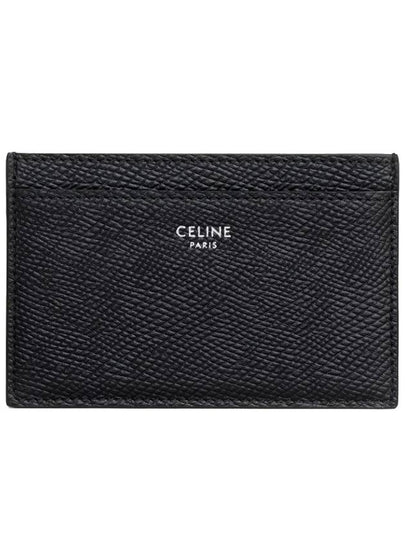 Logo Grain Card Wallet Black - CELINE - BALAAN 2