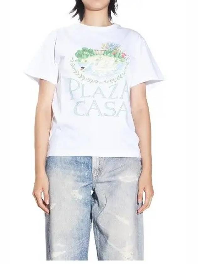 Plaza Casa Short Sleeve T-Shirt White - CASABLANCA - BALAAN 3