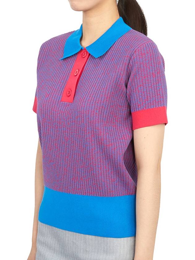 Women's Vega Knit Short Sleeve Polo Shirt Brilliant Blue - J.LINDEBERG - BALAAN 3