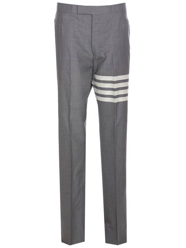 Diagonal Plain Weave Classic Wool Slacks Medium Grey - THOM BROWNE - BALAAN 2