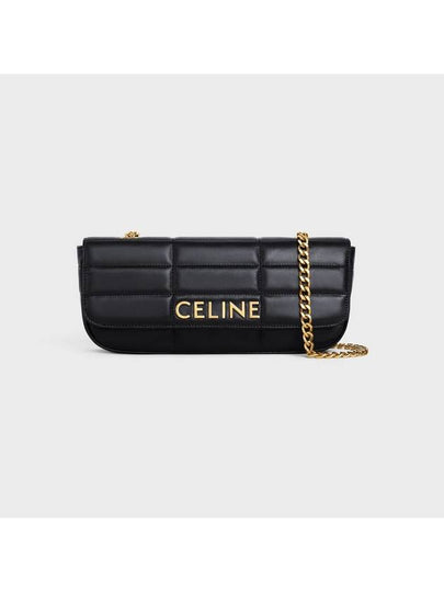 Monochrome Matelasse Long Chain Shoulder Bag Black - CELINE - BALAAN 2