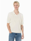 JEANS Men s Ivory CK Logo Polo Short Sleeve Sweater J326905 YBI - CALVIN KLEIN - BALAAN 1