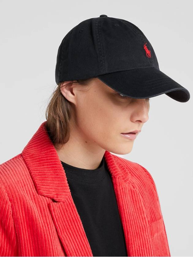 Red Pony Embroidery Ball Cap Black - POLO RALPH LAUREN - BALAAN.