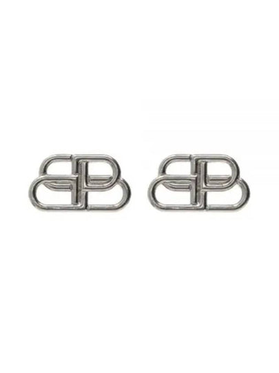 BB Logo Stud Earrings Silver - BALENCIAGA - BALAAN 2