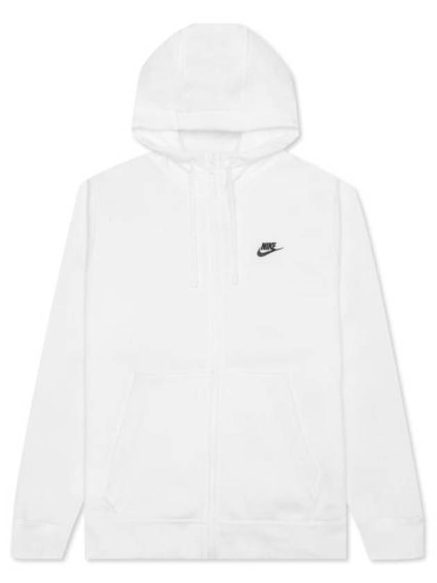 Club Fleece Zip Up Hoodie White - NIKE - BALAAN 2