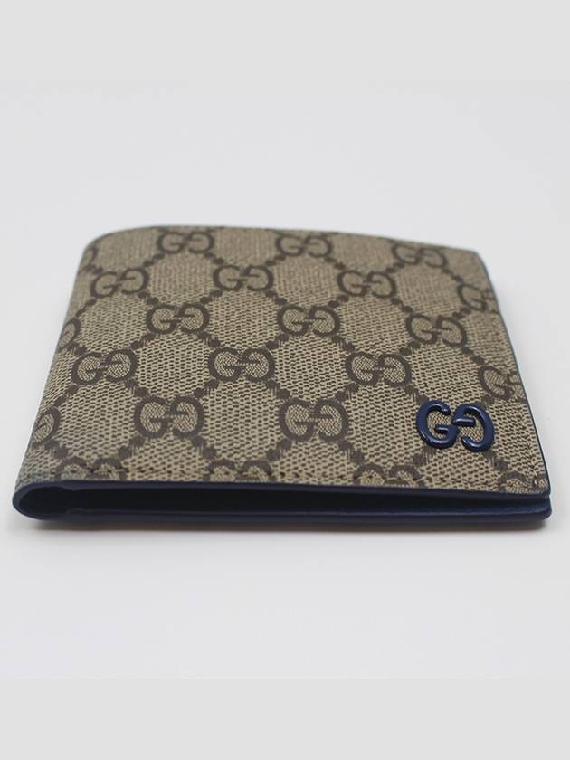 GG blue logo half wallet 768243 - GUCCI - BALAAN 4