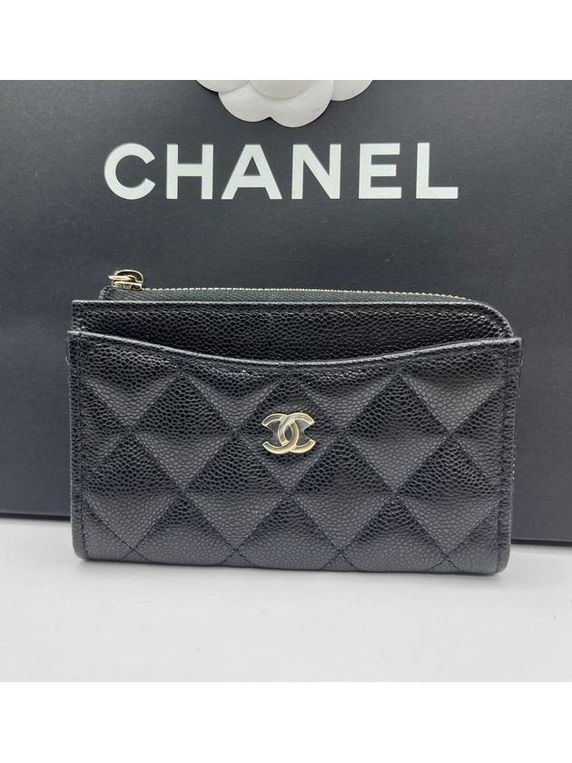 Women s zipper card wallet holder black caviar coin purse AP3179 - CHANEL - BALAAN 1