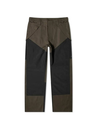 Contrast cargo straight pants khaki - ROA - BALAAN 1