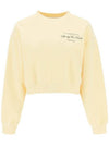 Logo Print Cropped Cotton Sweatshirt Light Yellow - SPORTY & RICH - BALAAN 1