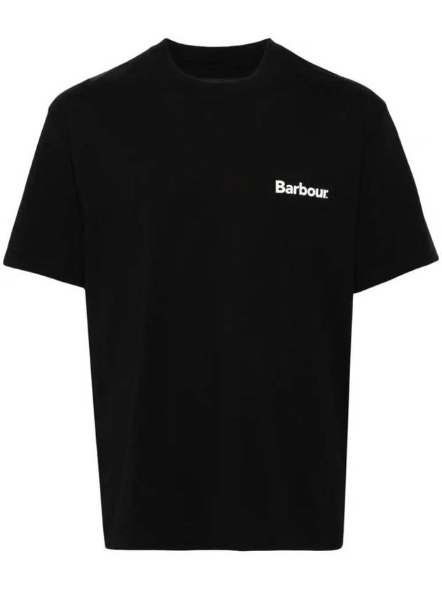 Stowell Cotton Short Sleeve T-Shirt Black - BARBOUR - BALAAN 1