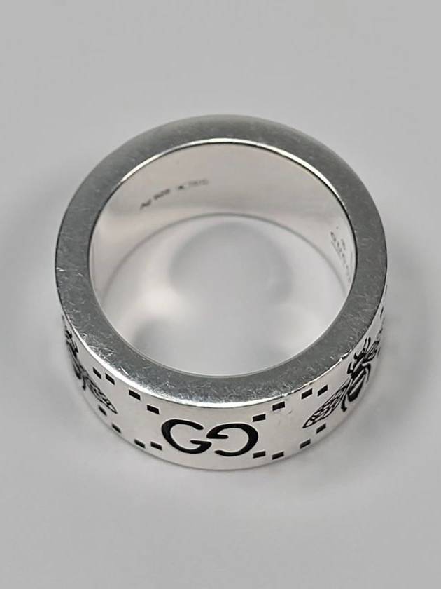 Bee GG engraving wide silver ring No 9 - GUCCI - BALAAN 7