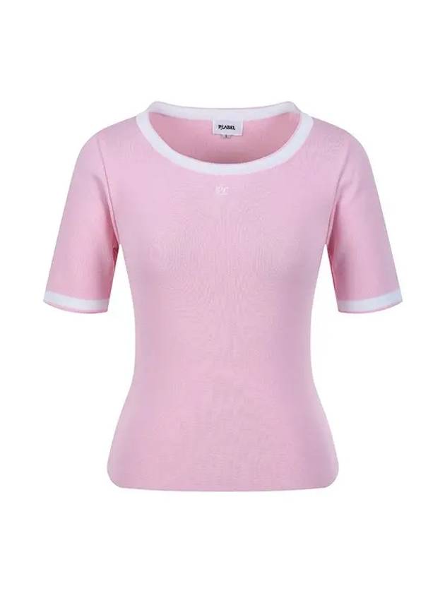 Round neck color combination short-sleeved T-shirt MK3MP325LPK - P_LABEL - BALAAN 8