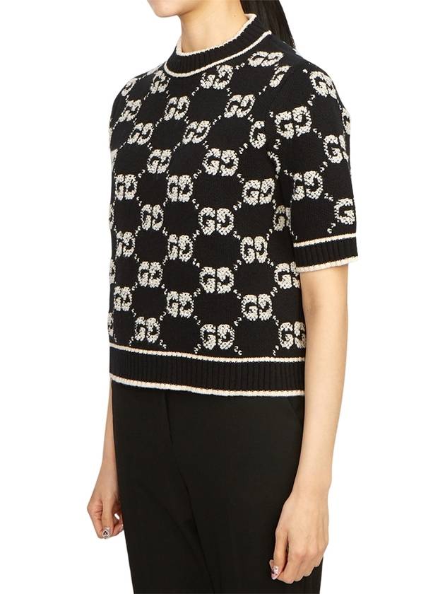 GG Boucle Wool Jacquard Knit Top Black - GUCCI - BALAAN 3