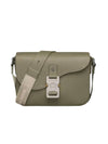 Saddle Mini Strap Grained Calfskin Messenger Bag Khaki - DIOR - BALAAN 1