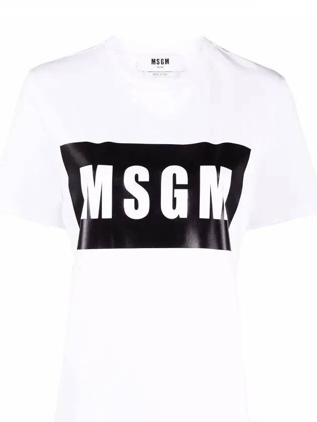 Box Logo Short Sleeve T-Shirt White - MSGM - BALAAN 3