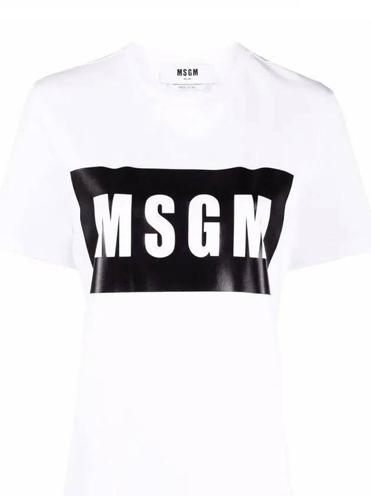 Box Logo Short Sleeve T-Shirt White - MSGM - BALAAN 2