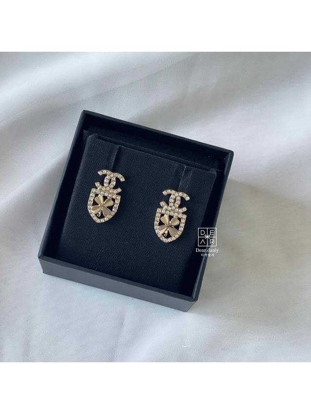 CC logo clover earrings gold tone AB4781 - CHANEL - BALAAN 6