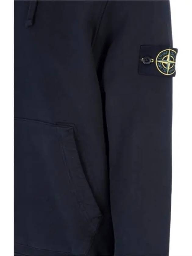 Wappen Patch Cotton Fleece Hoodie Navy - STONE ISLAND - BALAAN 3