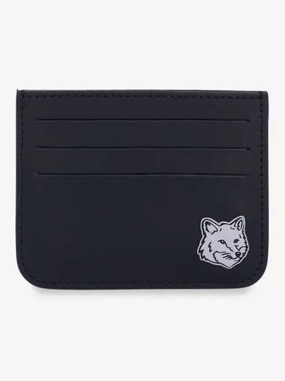 Fox Head Leather Card Wallet Black - MAISON KITSUNE - BALAAN 2