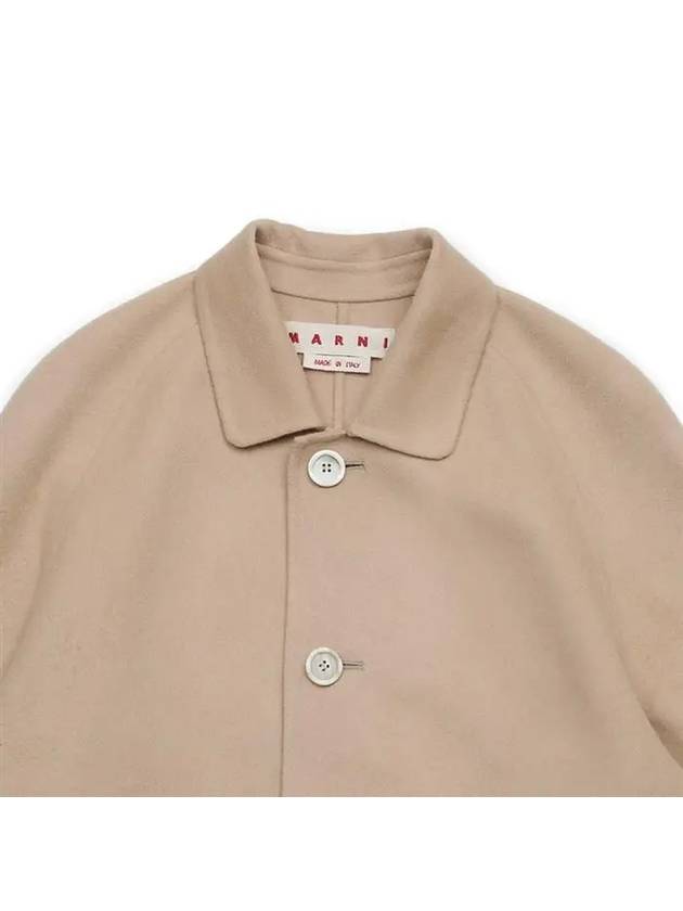 Logo Patch Virgin Wool Jacket Beige - MARNI - BALAAN 4