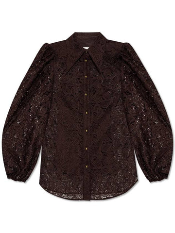 Zimmermann Lace Shirt, Women's, Brown - ZIMMERMANN - BALAAN 1